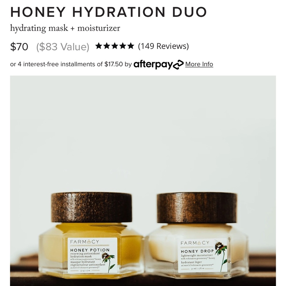 Farmacy Honey hydration duo brand new